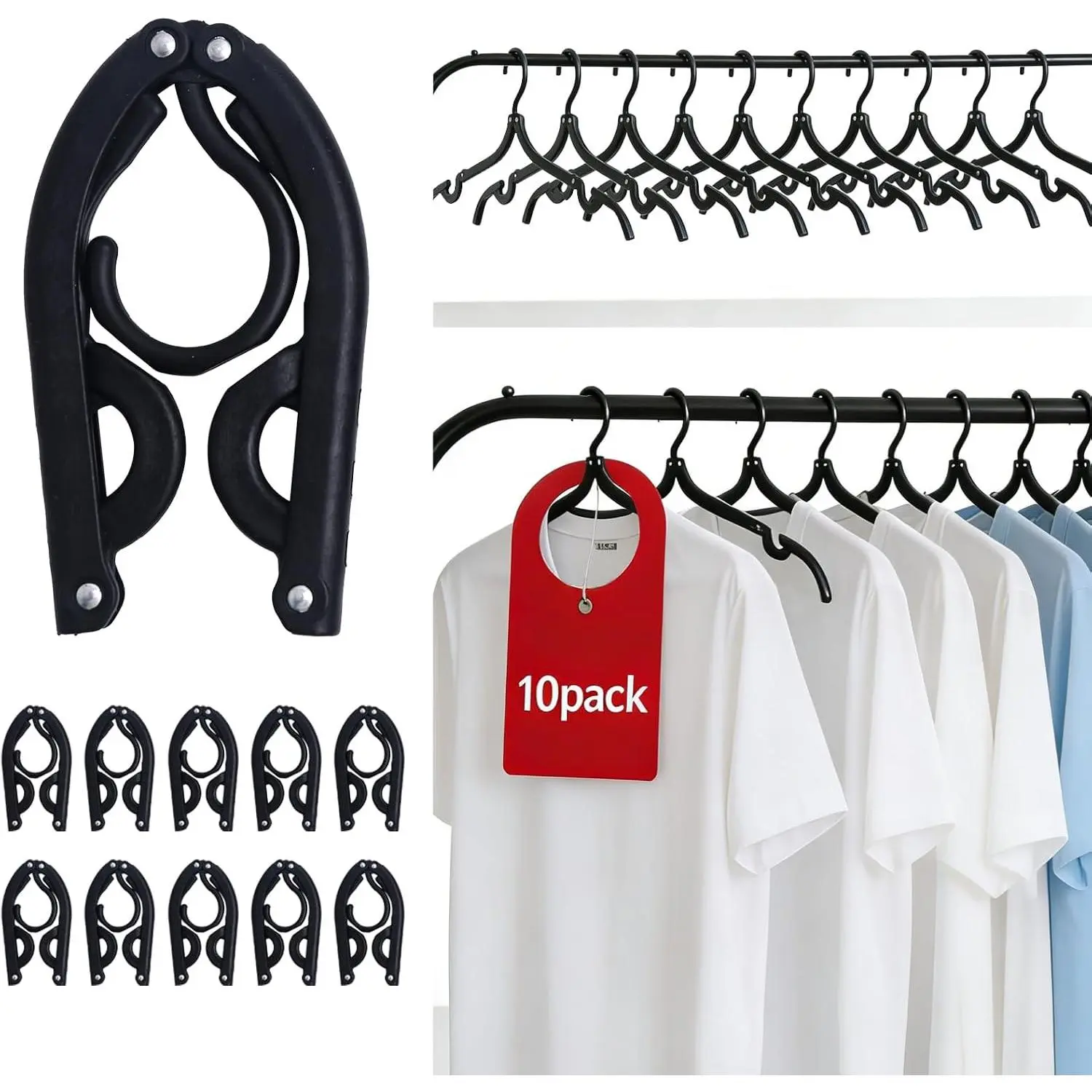 10 count Travel Hangers for Cruise Foldable Hangers - Portable Folding Clothes Hangers Travel Accessories Foldable Clothes Drying Rack Cruise Essentials
