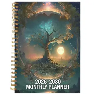 2026-2030 Monthly Planner/Calendar - January 2026 to December 2030, 5-Year Monthly Planner, Tree of Life Theme Cover Design Notebook, Annual Calendar Planning, Monthly Tabs, 60-Month Calendar, 5.5 x 8.3 Inches, Thick Paper, Elastic Cover, Durable Double-W