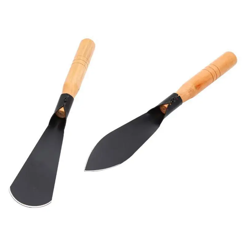2-Count Manganese Steel Garden Shovels Set - Durable Wooden-Handled Trowels, Compact & Easy to Handle, Pointed & Flat Tips for Beginners' Detailed Planting, Outdoor Home Supplies Gardening Needs