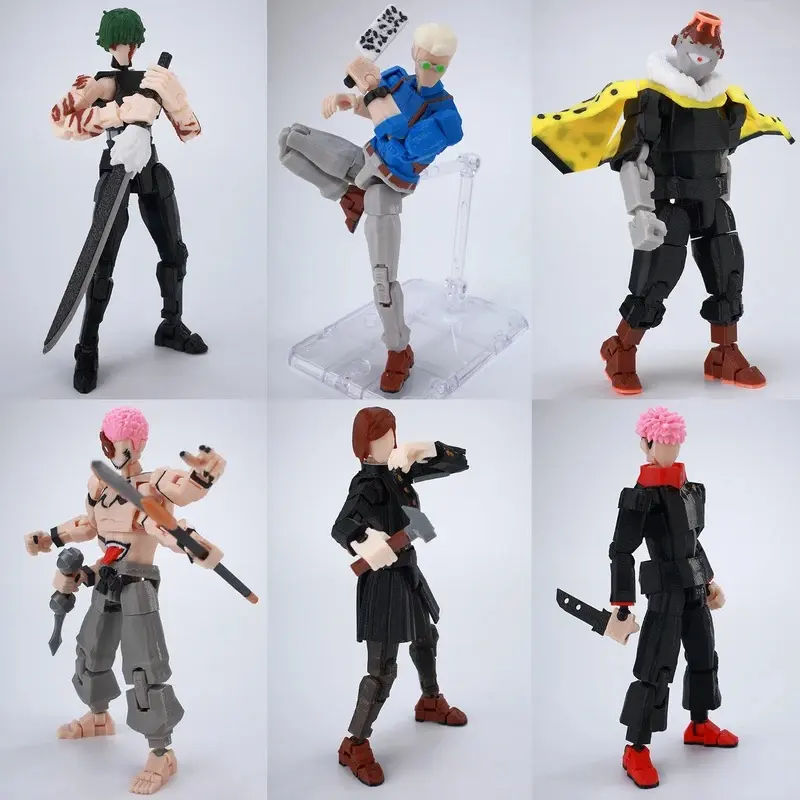 9L3D Titan 13 Already Assembled Gojo Sukuna Jujutsu Toji Action Figure Set 3D Printing Full-Body Mechanical Robot Figure