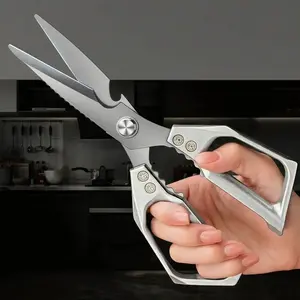 Professional Stainless Steel Heavy Duty Kitchen Scissors with Ergonomic Handles - Cutter for Meat, Bone, Herbs, Packaging - Multi-Purpose Tool for Chefs, Daily Use