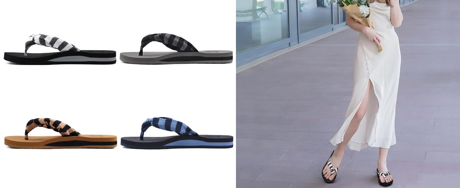 Flip Flops for Women with Arch Support Yoga Mat Comfortable Summer Beach Walking Thong Cushion Sandals Slip On Indoor Outdoor