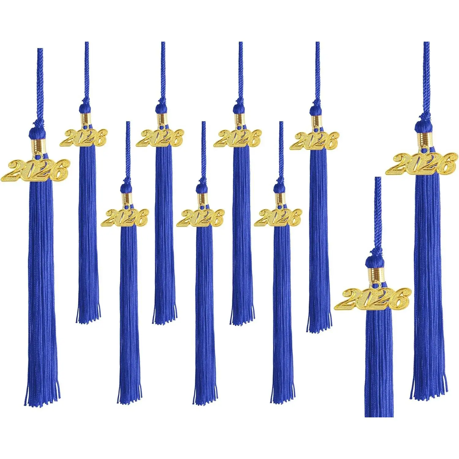 Women's 10-Piece Graduation Tassel Set 2026, Royal Blue Tassels for Grad Cap and Gown