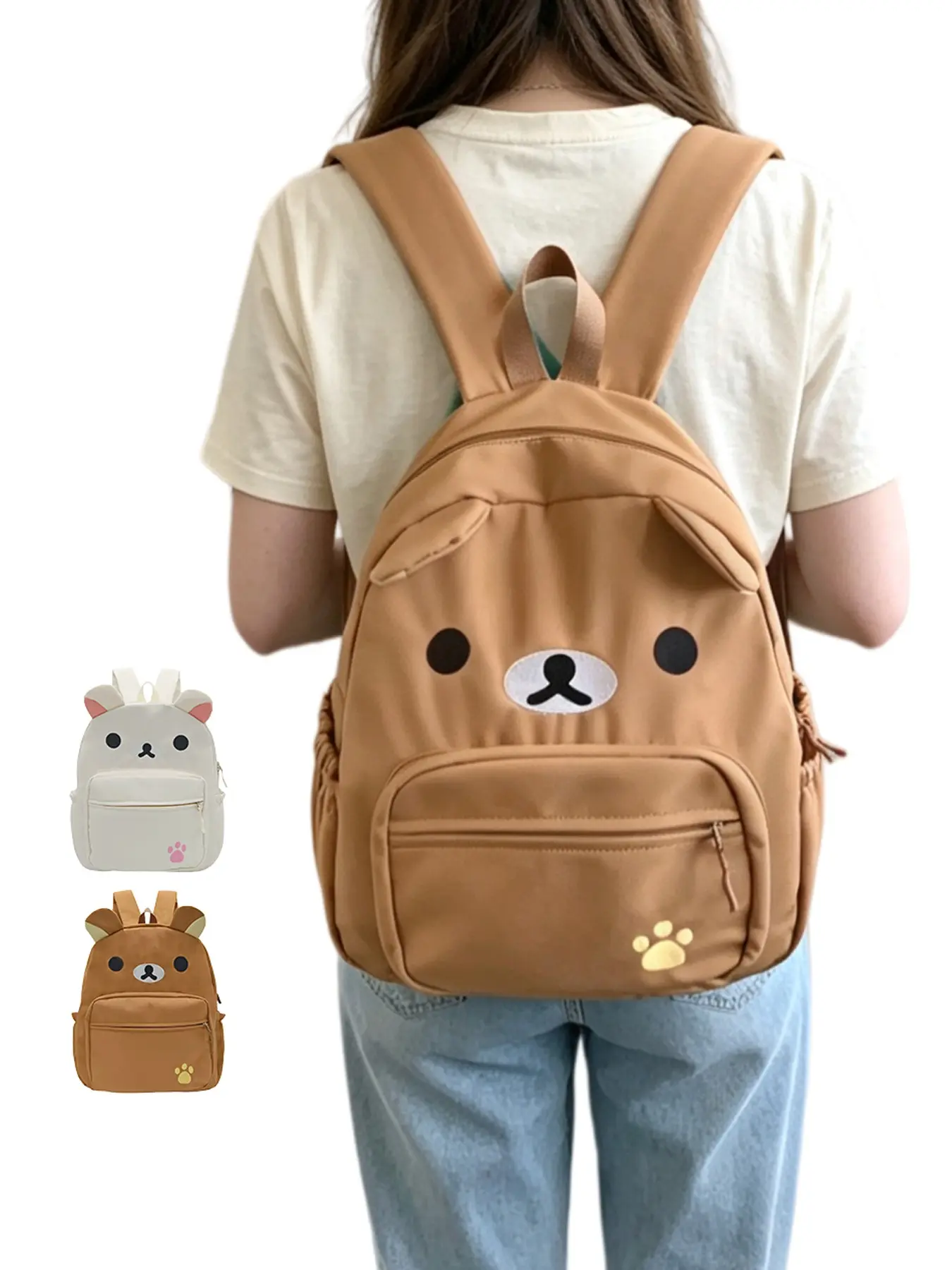 Cute Bear Backpack, Large Capacity Student Bag, Women's Casual Travel Bag, Fashionable Holiday Storage, Perfect Birthday Gift