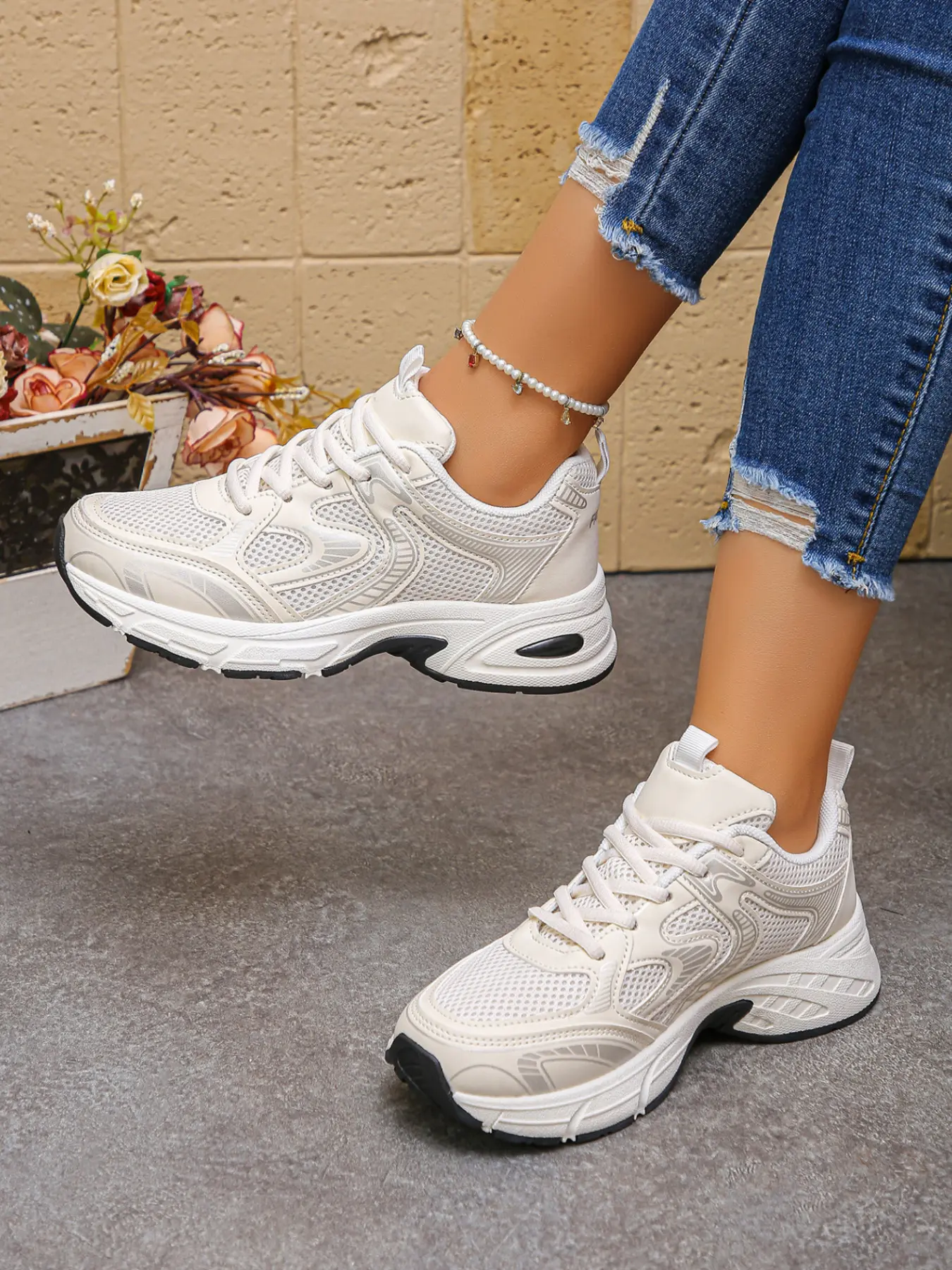 New Women's Dad Shoes, Breathable Mesh Thick Sole, Professional Running Shoes, Versatile Retro Casual, All Season Comfort, Running Sneakers Shoes