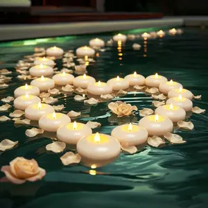 16 Pack Floating Candles 3 Inch – Water Activated LED Candles, Auto On/Off, Waterproof Flameless Candles with 200H Runtime for Wedding Centerpieces, Vase & Party Decor