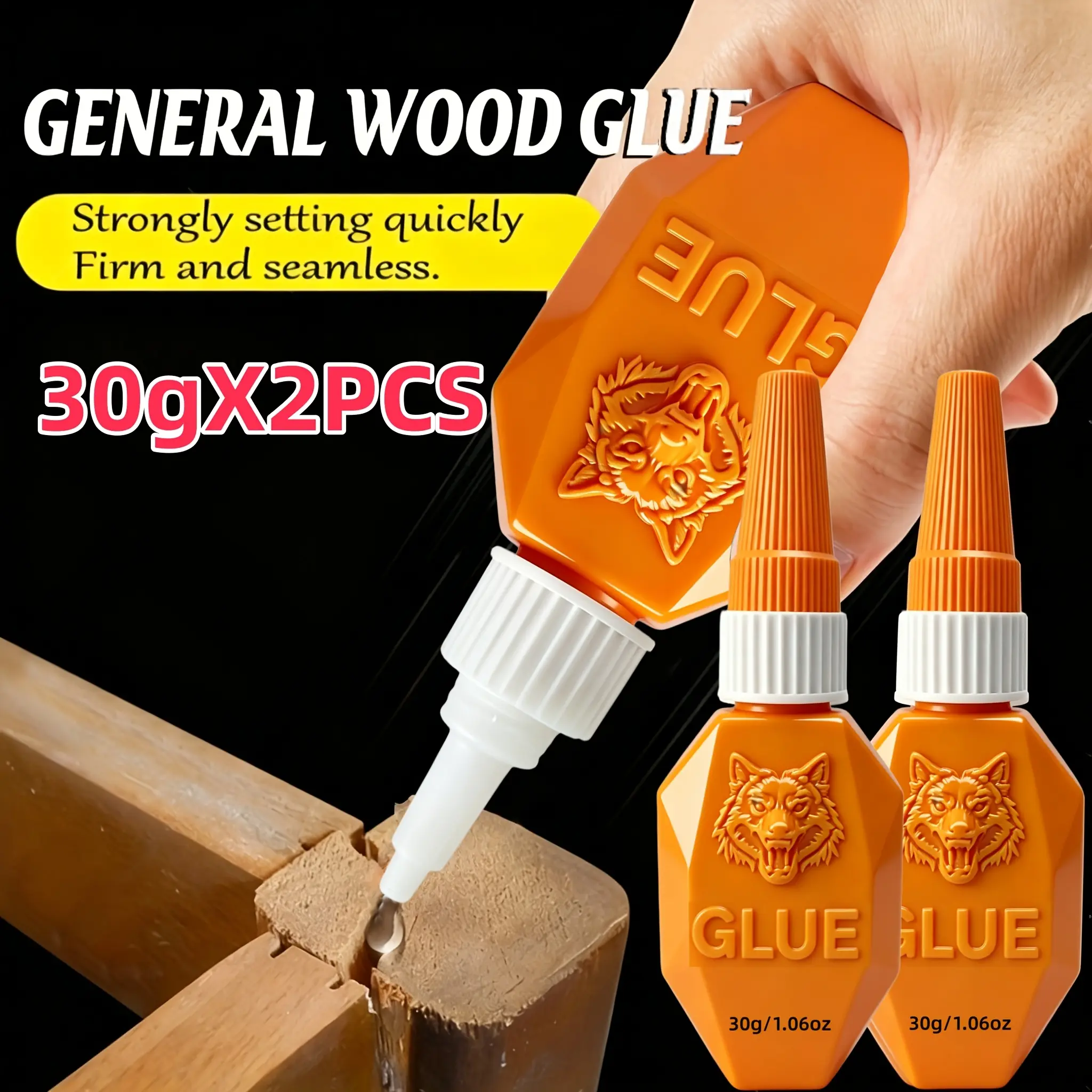 8/6/4/2PCS Wood Glue, Firm Sticking, Multi-scene Wood Adhesive, Perfect for Wooden Chairs, Tables, Floors & Wood Crafts Repair, Industrial Grade Super Glue, Fast Bonding  Adhesive for Metal Plastic Rubber