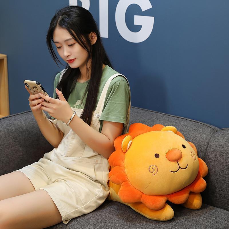 1pc 35/50cm Lovely Smile Lion Plush Toys Cartoon Sunshine Lion King Pillow Stuffed Soft Animal Cushion for Children Girls Gifts