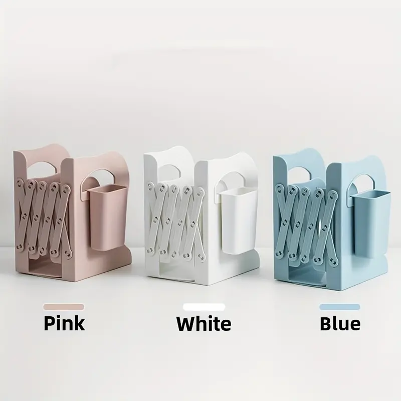 Retractable Book Stand Desktop Organizer Book Storage Rack Student Book Clip