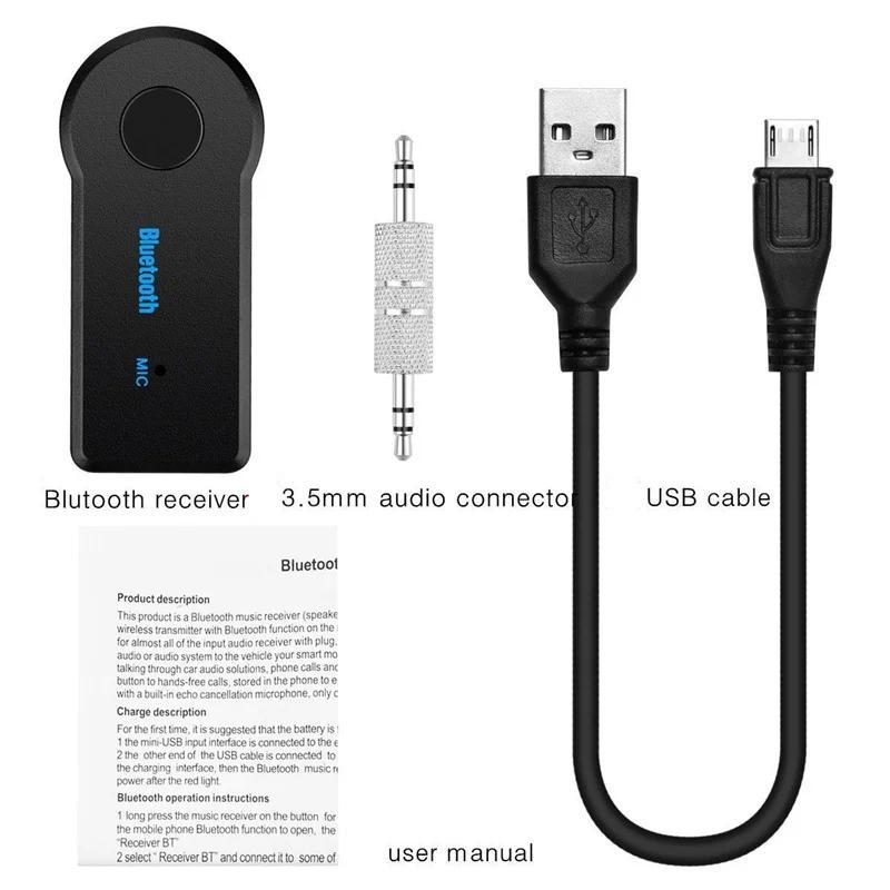 2 in 1 wireless Bluetooth 5.0 receiver 3.5mm jack for car music audio aux A2DP headphone transmitter adapter reciever handsfree Convenient for Outdoor Travel.