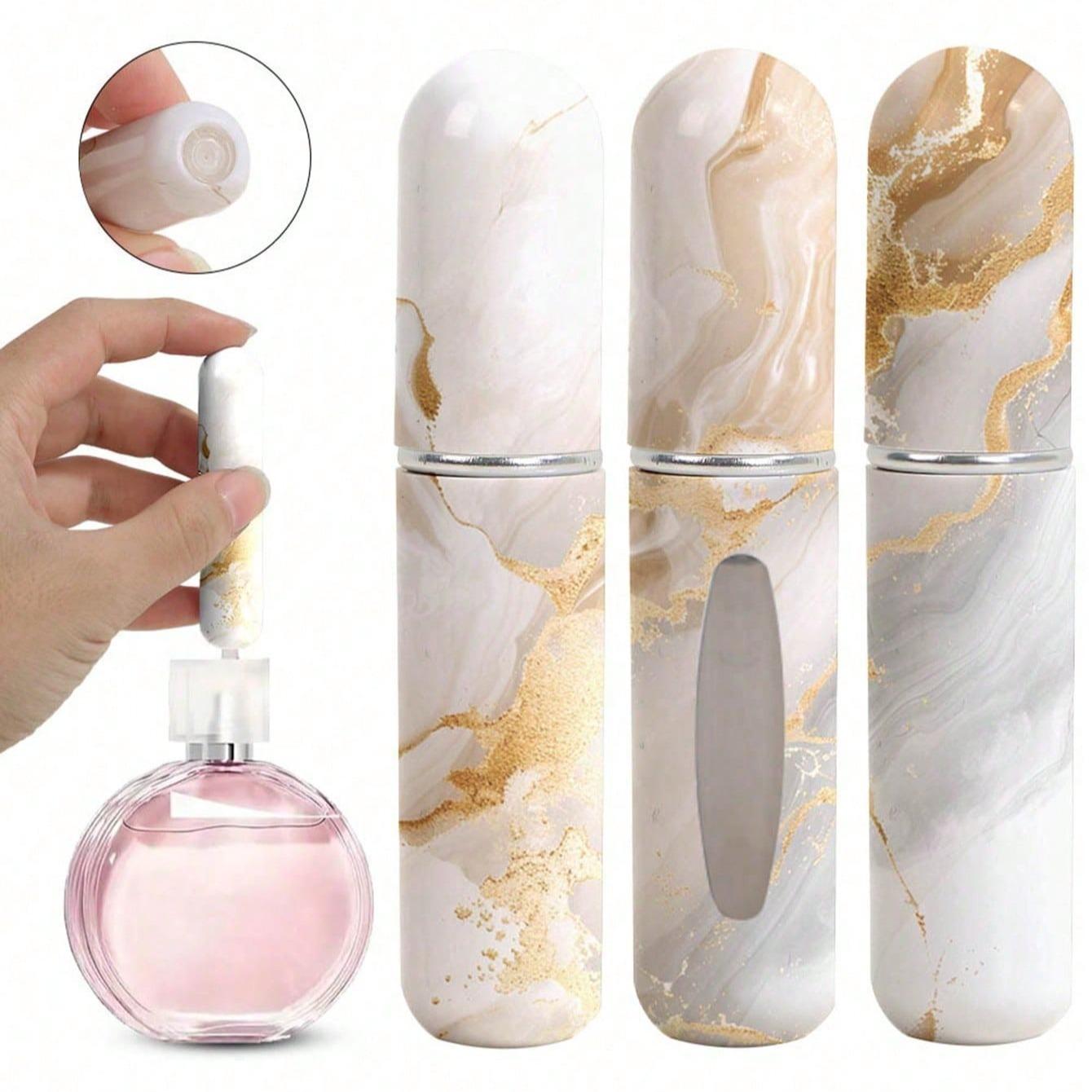 1/3/5 Set Marble Theme Gift Bottle Set, Perfect for Gender Reveal Parties, Birthdays, Weddings, Refillable Mini Perfume Atomizers