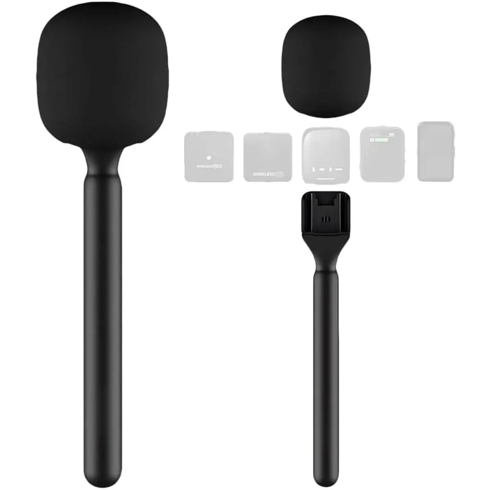 Mic Holder Microphone Stand Handheld Interview Mic Holder for RODE &   GO,Compatible with Lavalier Rigs, Flag Stations, Vlogging, Podcasts, Reporting (Model TP20) (1)