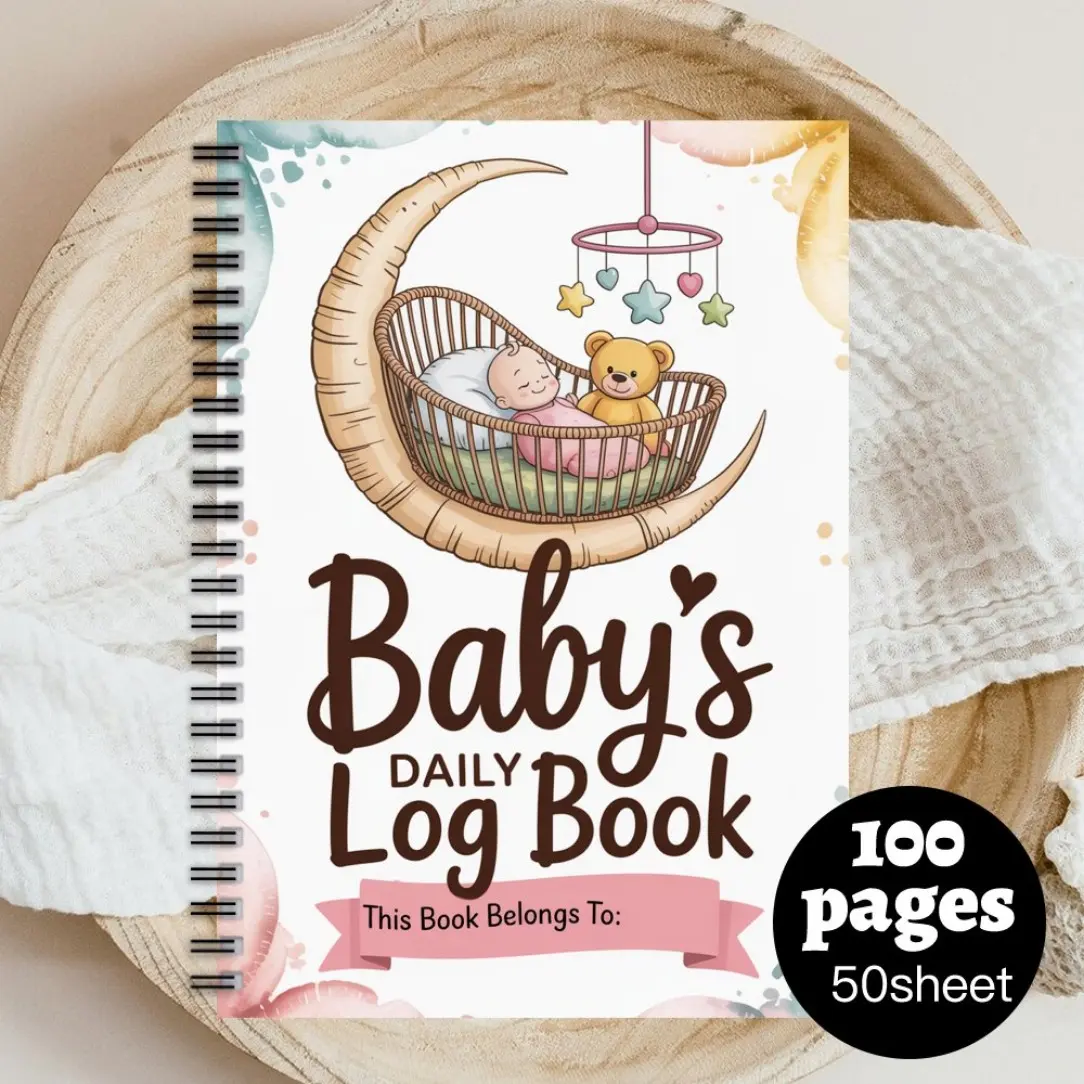1pc Week-Yearly Daily Record Notebook - Perfect for Tracking and Monitoring Your Child's Feeding, Sleep, Diaper Changes, and Growth Milestones. Ideal as a Gift for New Parents, Grandparents, Baby Shower Parties, and Office Planners (A5 Size)