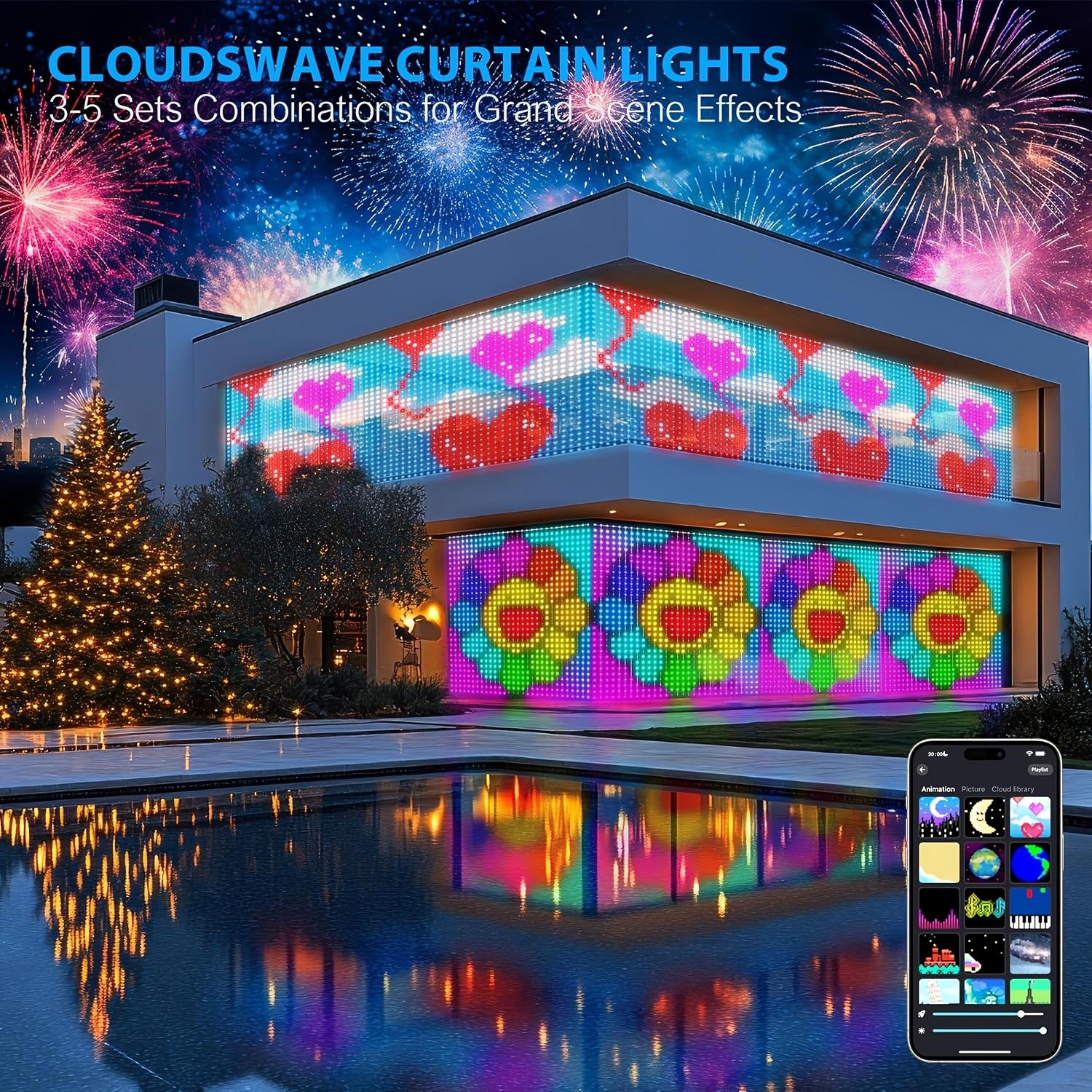GDNYZ Smart Curtain Lights – App & Remote Control, Music Sync, Programmable with Dynamic DIY Color-Changing Patterns for Indoor Bedroom Window Party Backdrop Outdoor Decor