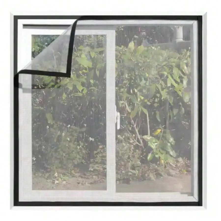 Invisible Black Fiberglass Mosquito & Fly Proof Window Screen, Breathable Ventilated Mesh Net Curtain, Easy Installation