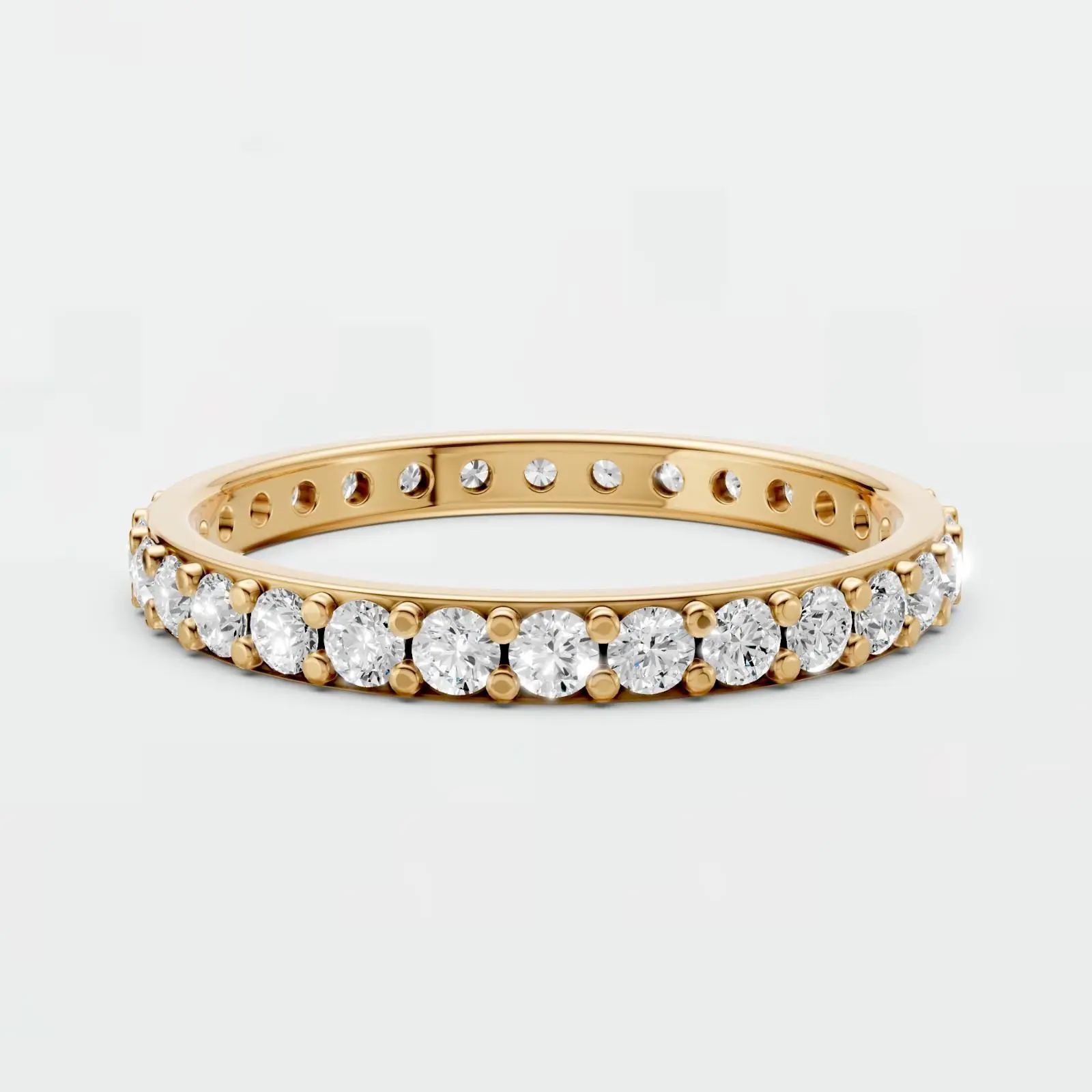 0.66 CTW Minimalist Lab Diamond Full Eternity Ring Solid Gold Fine Jewelry