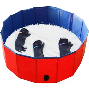 Foldable Dog Bath Pool - Portable Whelping Box for Puppies (32" Dia.x12" H(80x30cm))