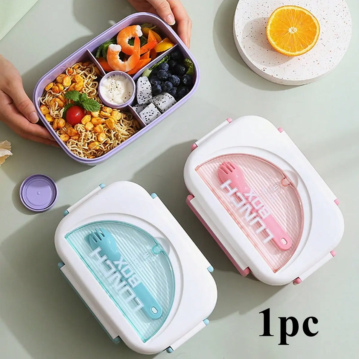 Large Capacity Single Layer Lunch Box, Leak Proof, Microwave Safe, Portable Food Organizer, Eco-Friendly, School, Office, Camping, Picnic, Lunchbox