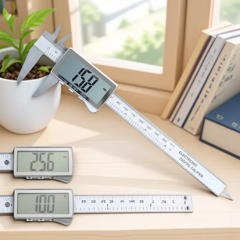Digital Caliper 0-150mm 6 Inch LCD Screen Precision Measuring Tool ABS Plastic Lightweight for DIY Craft Workshop Home Use with Auto Calibration Unit Switch
