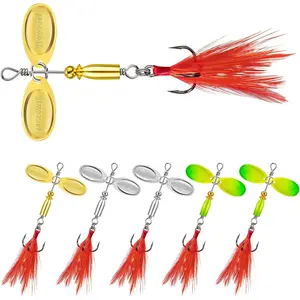 Father's Day Freshwater Angler Fishing Gifts for Dad |   Tail Spinner Spoon Lures With Sharp BKK Hooks |   4 Action Vibrating Swimming Flashing Jigging Baits for Bass Trout Crappie Walleye Pike