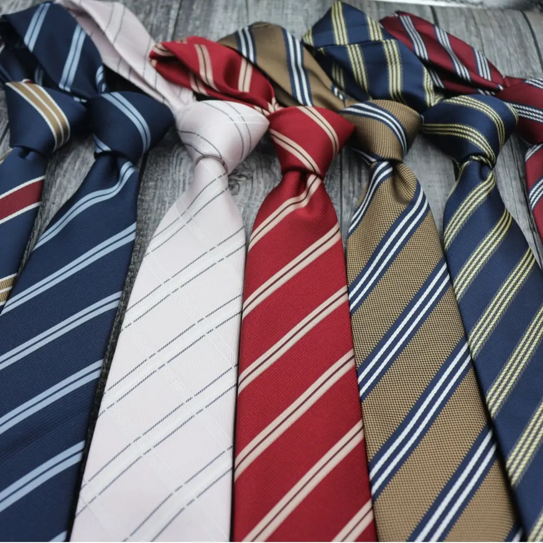 High Quality Striped Badge Embroidery Necktie Japanese Seifuku Uniform Accessory Trendy Preppy Academy Style Student Shirt Tie