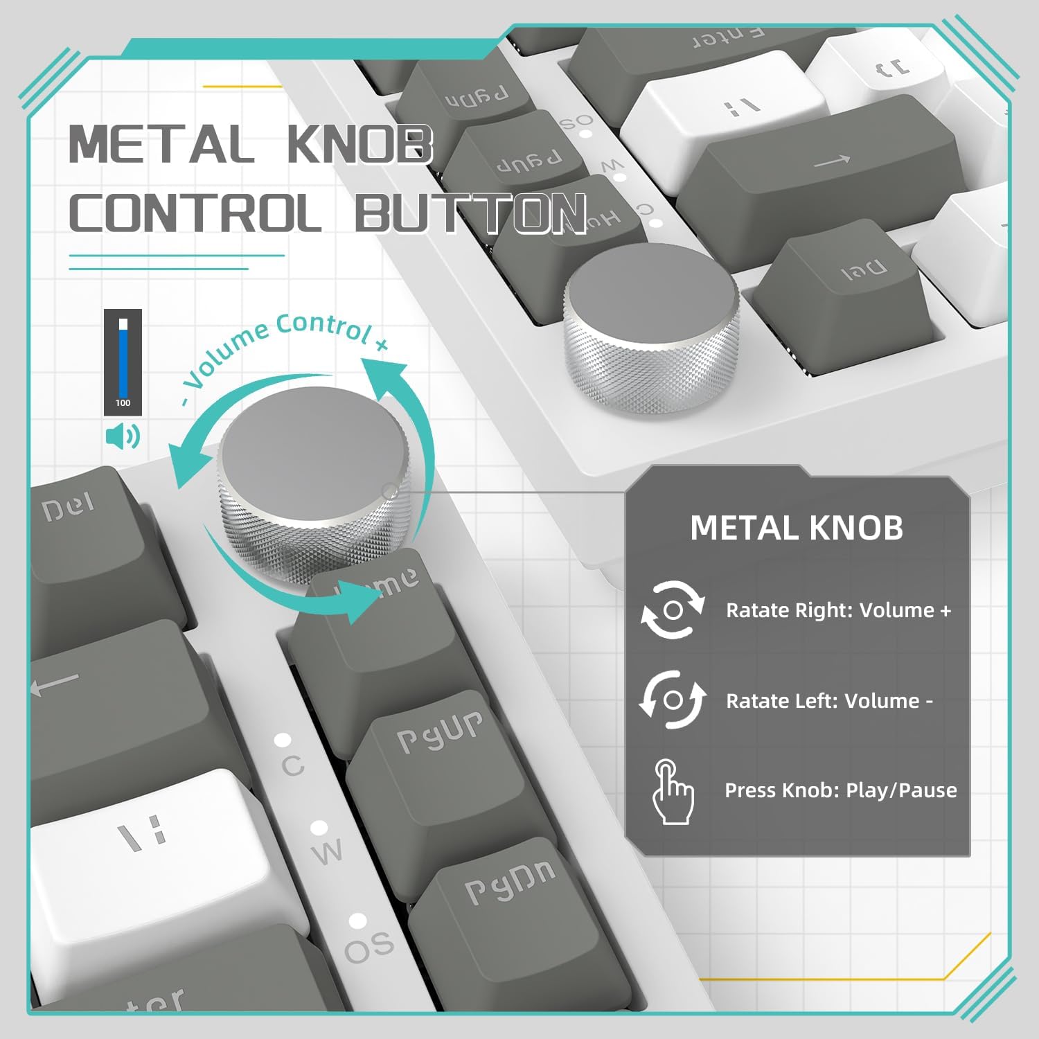 AJAZZ AK820 wired gaming mechanical keyboard is a must-have for esports gamers in the office. It comes in multiple colors and can be selected with full key hot swappable Gasket structure and metal adjustment knob. FN multimedia function is plug and play