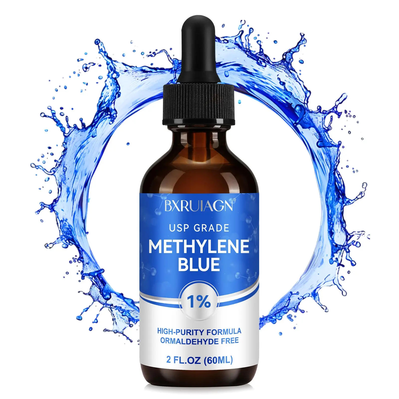 Methylene Blue Drops 60ML, USP Grade Daily Body Care Solution, Formaldehyde-Free, Safety Guaranteed, Unisex, Ideal for Everyday Use, Patch Test, Wellness
