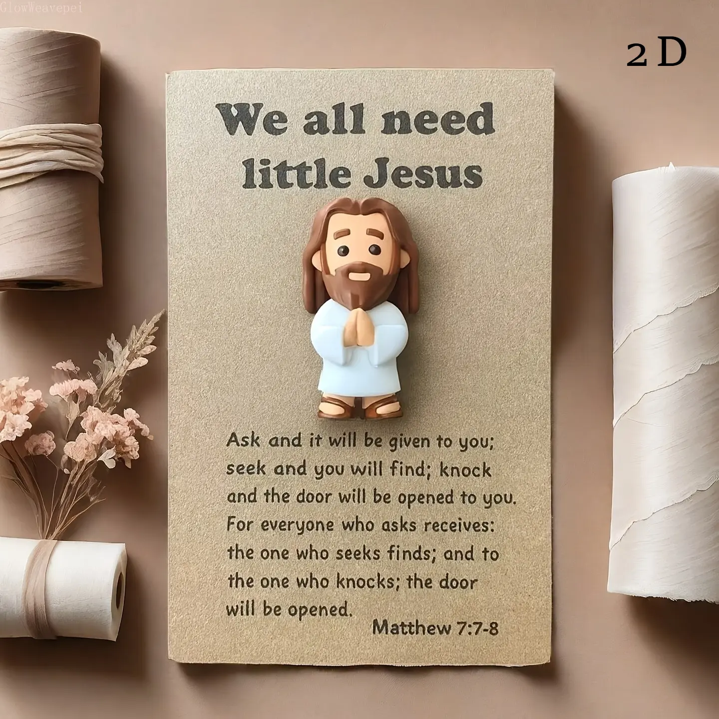 Religious Pocket Jesus Mini Figurine with Prayer Card, Inspirational Bible Verse Encouragement Gift for Christians, Spiritual Memorial Party Favor Ornament