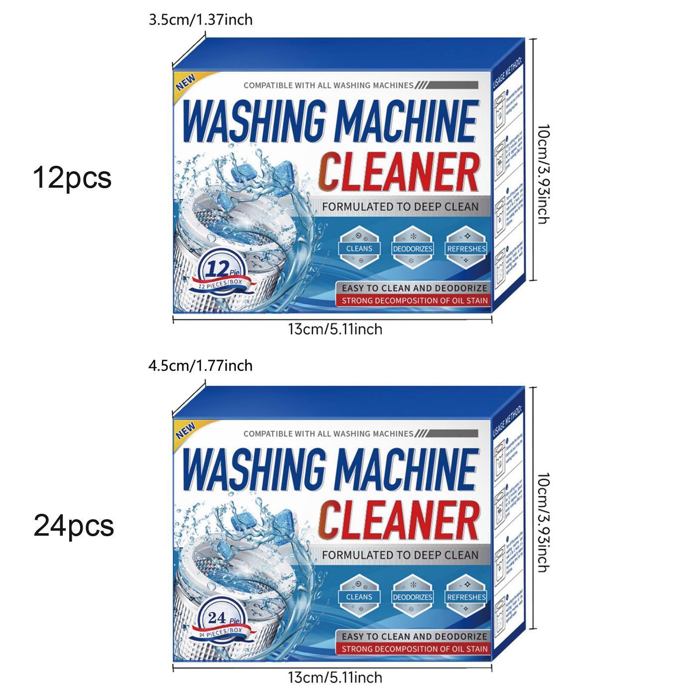 Washing Machine Cleaner Descaler,12pcs/24pcs Deep Cleaning Tablets Degreaser for Front Loader & Top Load Washer,Clean Inside Drum & Laundry Tub Seal Tool for Home Dormitory Laundry Room,Degreasers for front-loading and top-loading washing machines