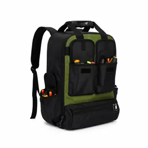 18 Inch Heavy Duty Tool Backpack, Bag Organizer with Shoulder Straps & Multiple Pockets for Electricians, Mechanics, HVAC Engineers, Contractors