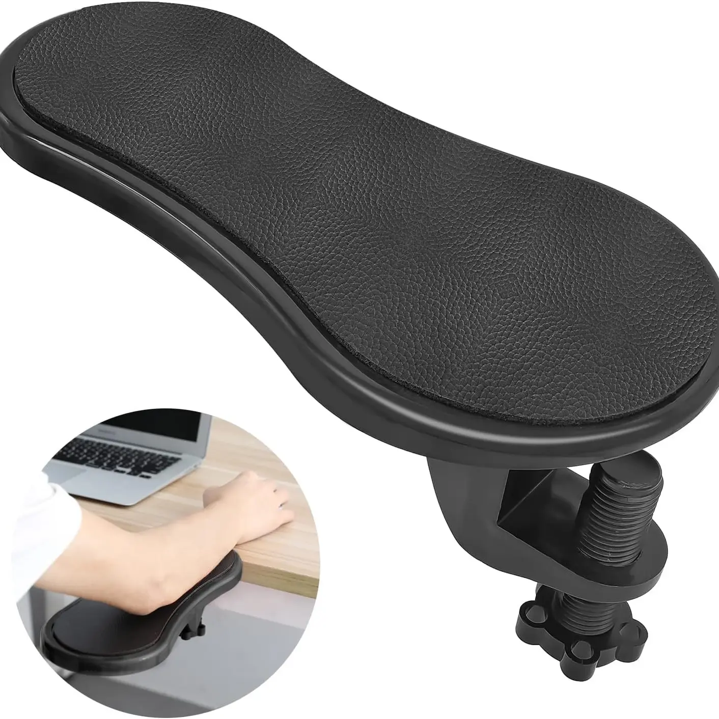 Ergonomic Under Desk Arm Support Stand Portable Desktop Arm Rest Bracket Adjustable Computer Arm Holder Office Desk Auxiliary Frame Universal Laptop Arm Mount for Working Gaming Study Simple Desk Accessory Stable Wear Resistant Office Equipment