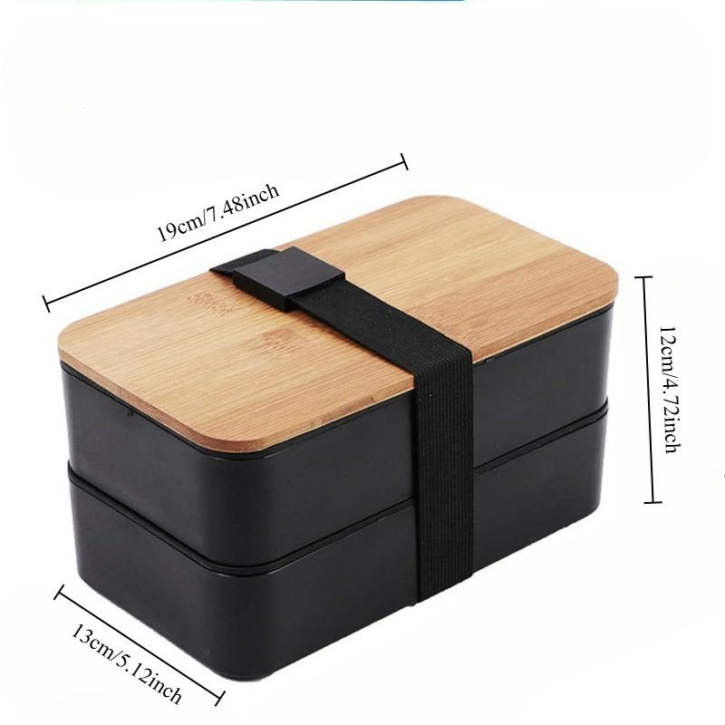 2pcs/set Japanese Style Lunch Box Set, Microwave Safe Plastic Food Containers, Large Capacity Dual Layer Insulated Bento Boxes, Reusable Meal Prep Kits, Durable Bento Box