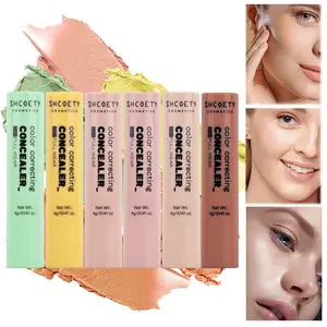Contour & Concealer Stick, Waterproof & Sweatproof Long-Lasting Concealer, Face Spot & Dark Circle Cover-Up Pen, Green & Red Corrective Color Concealer, Waterproof & Smudge-Proof Brightening Contour Stick, Beginner-Friendly Multi-Color Concealer Pen