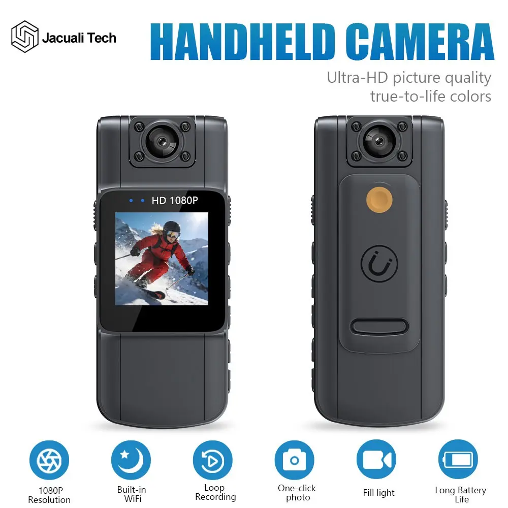 180° Rotatable WiFi Mini Action Camera, 1080P HD Wearable Recorder, Night Vision, Motion Detection, Vehicle, Sport, Home Security