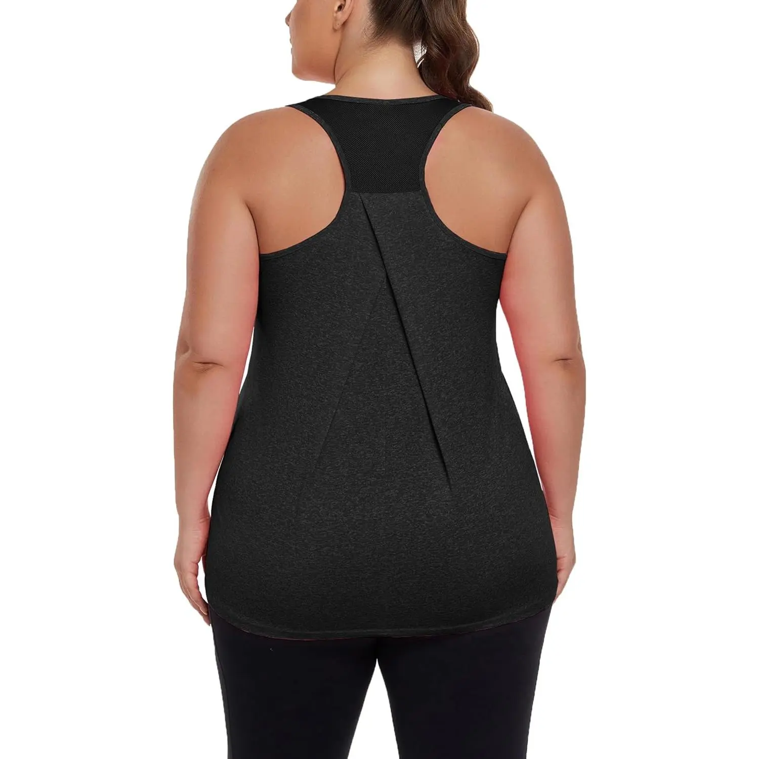 Women's Plus Size Athletic Tank Tops Racerback Workout Flowy Tops Yoga Running Sleevelss Summer Shirts Loose