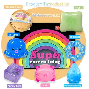 7 Pcs Malt Sugar Blind Box Squishy Toy Set, Pressure-Resistant Slow-Rebound Squishable Sensory Play, Ideal for Home, School, Parties and Events, Great Gifts for Family and Friends