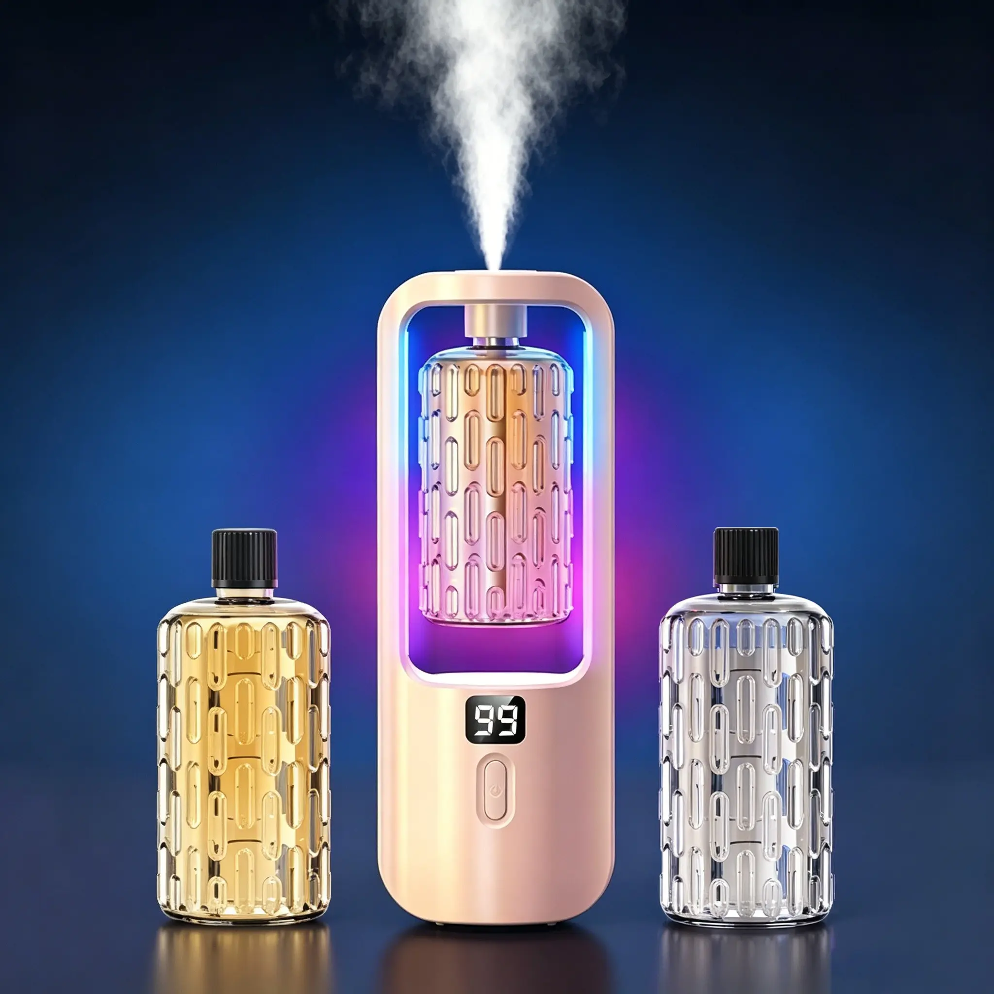 Indoor Essential Oil Diffuser, 1 Machine with 2 Essential Oils, Multi-Mode Timing Auto Spray, USB Fast Charging, Wall-Mountable, Aromatherapy for Home