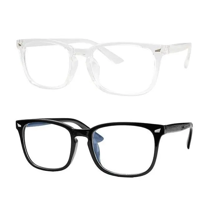 NZKNP 2026 Computer Gaming Glasses Fashion Large Size Square Frame Eyeglasses for Everyday Use High Quality Polycarbonate HD Lenses Stylish Design 142mm Frame