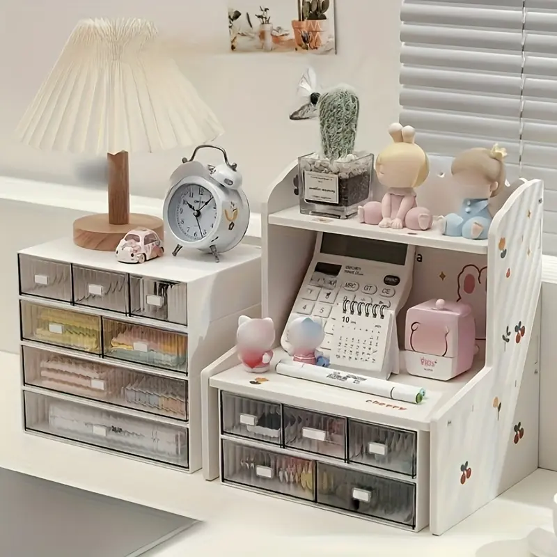 Upgraded, Reinforced Double-Layer Shelving Unit for Organizing Office Supplies-Multifunctional Desktop Storage-Ideal for Cosmetics, Stationery, and Books-Perfect for Display in Dorms, Bedrooms, Schools, and Offices