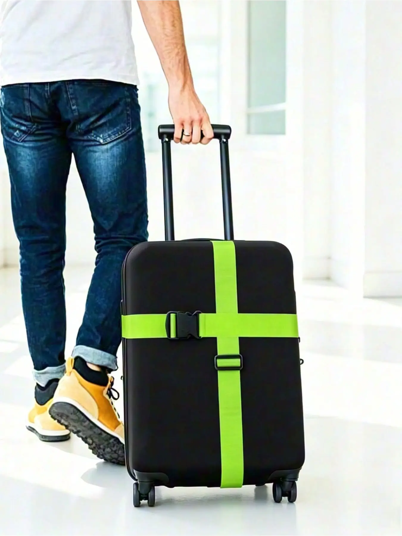 Luggage strap set, adjustable belt, packing strap luggage tie, suitcase cover, rope suitcase securing strap, and silicone luggage tag, carry-on luggage travel tags with name card