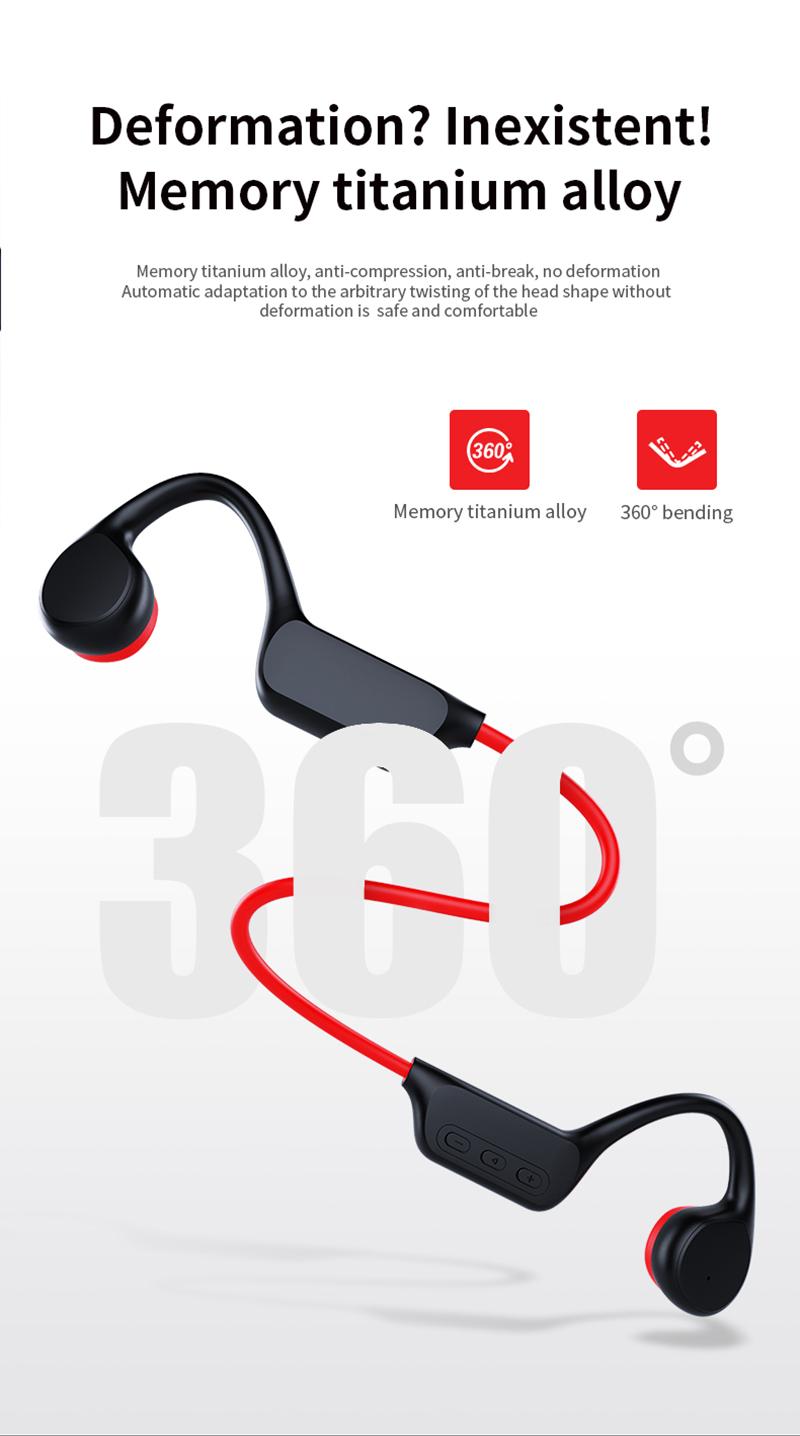 Bluetooth Bone Conduction Earphones IPX8 Waterproof MP3 Player Hifi Ear-hook Wireless Headphone With Mic Headset For Swimmin