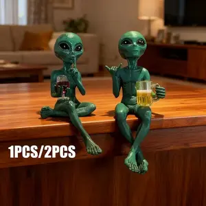 Alien Resin Figurine Ufo Indoor Outdoor Garden Decoration Small Statue, Home Decor, Unique Alien Collectible, Perfect Gift Idea
