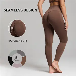 Women's Seamless Leggings, Plain High-Waisted Fit with Tummy Control & Hip-Lifting Support for High-Intensity Fitness & Yoga, Yes