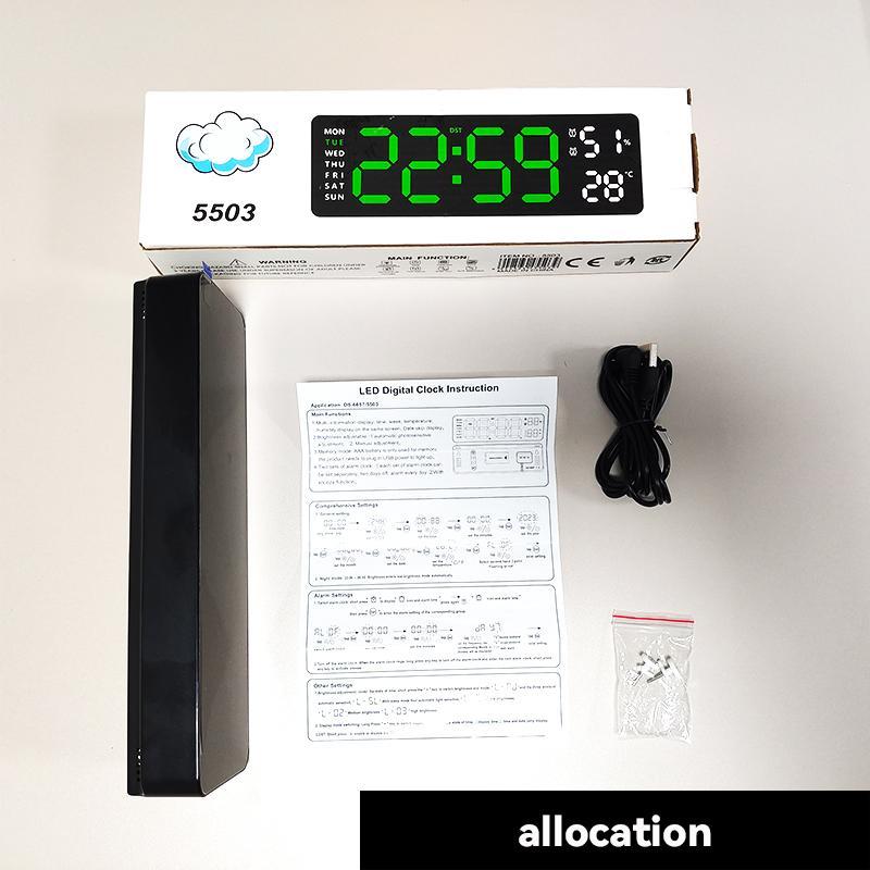 Modern Simple Digital Clock, Digital Wall Clock, 1 Count Multifunctional Hangable Hanging Alarm Clock, Large Digital Clock with Alarm Function, Suitable for Home Office Bedroom Decor [Battery Required, without Battery]