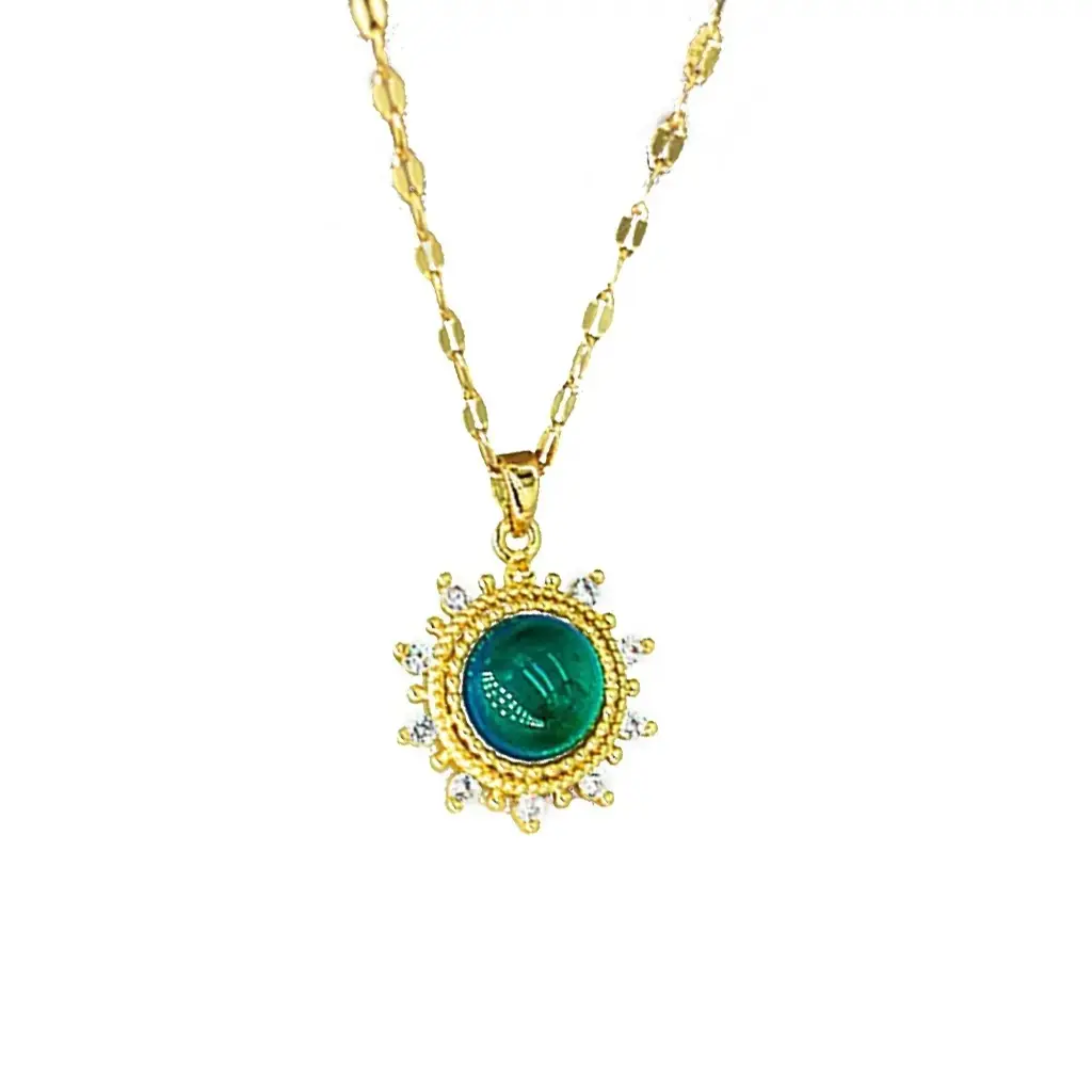 Temperature Sensing Color Changing Necklace Handmade Mood Stone Necklace