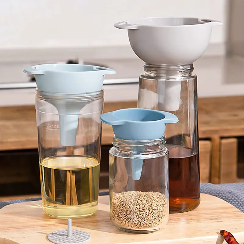 Plastic Funnel Set of 4 Pieces - Four-in-One Multi-functional Funnel Kit - Kitchen Oil Drainage, Liquid Separation, Filtering Device - Plastic Funnel Set of 4 Pieces - Four-in-One Multi-functional Funnel Kit - Kitchen Oil Drainage, Liquid Separation, Filt