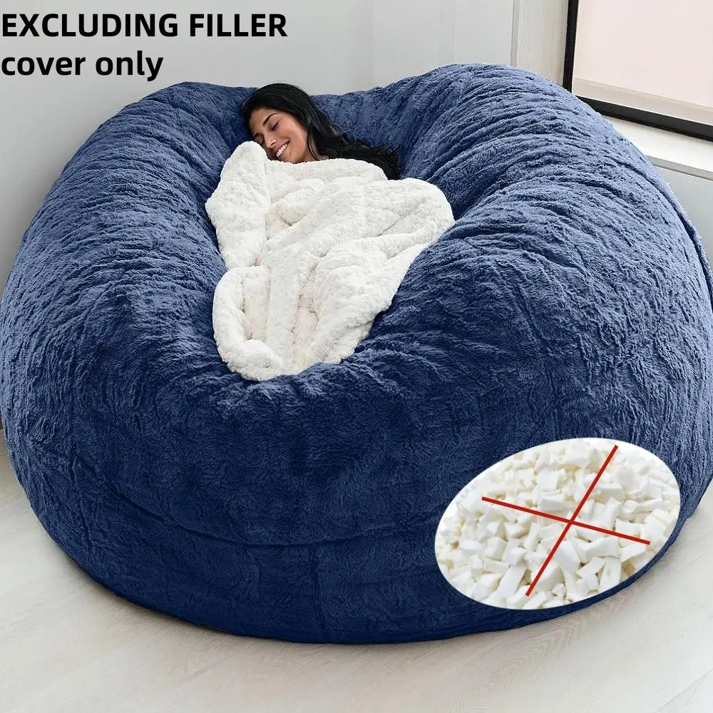 New Super Plush Comfortable Sofa Cover Bean Bag Set, Casual Living Room Decor, Home Essentials, Includes Only Cover, No Fill Included