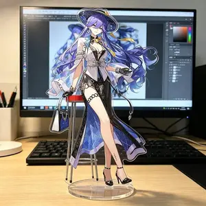 3.93inch Wuthering Waves Game Peripherals Lucilla Figure Acrylic Stand Principal Lucilla Figurine Standing Plate Decoration Toy