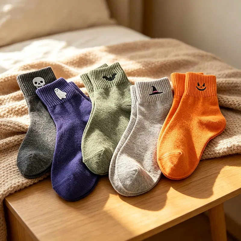 Viral Cute Halloween Socks for Women, 5 Pairs Cozy Novelty Crew Socks Set, Funny Pumpkin Ghost Cartoon Mid-Calf Knit Socks, Soft Stretch Warm Fall Winter Essentials for Daily Wear, Halloween Party, Work, School & Gifts