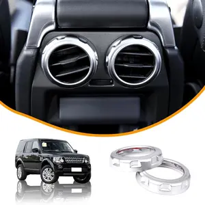 2pcs Rear Console Vent Cover Rings for Land Rover Discovery 3 4 Lr3 Lr4, Range Rover Sport 2005-2013, Chrome Knob Decorative Trim